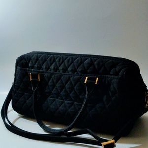 Vera Bradley Black Quilted Handbag 13" X 8"